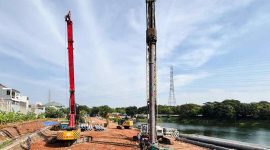 Perkuat Tata Air, WSBP Suplai Spun Pile dan Beton Readymix Kurangi Banjir