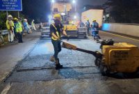 Pekerjaan Preservasi di Ruas Jalan Tol Semarang