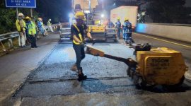 Pekerjaan Preservasi di Ruas Jalan Tol Semarang